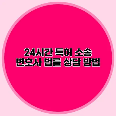 24시간 특허 소송 변호사 법률 상담 방법