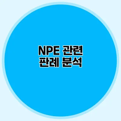 NPE 관련 판례 분석