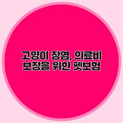 고양이 장염, 의료비 보장을 위한 펫보험