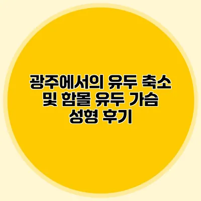 광주에서의 유두 축소 및 함몰 유두 가슴 성형 후기