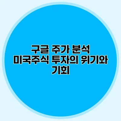 구글 주가 분석 미국주식 투자의 위기와 기회