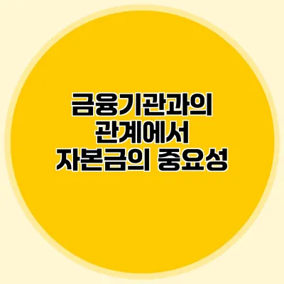 금융기관과의 관계에서 자본금의 중요성