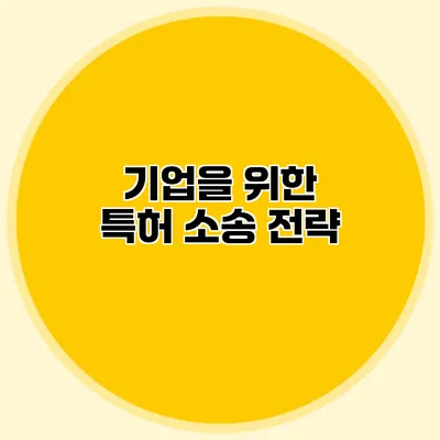 기업을 위한 특허 소송 전략