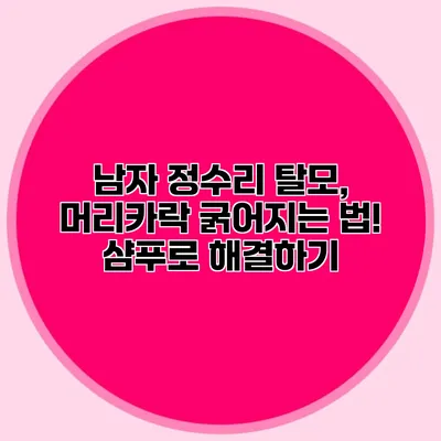 남자 정수리 탈모, 머리카락 굵어지는 법! 샴푸로 해결하기