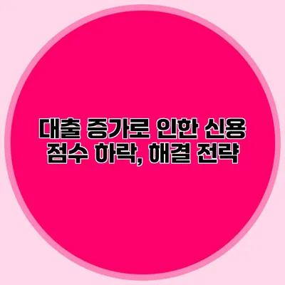 대출 증가로 인한 신용 점수 하락, 해결 전략