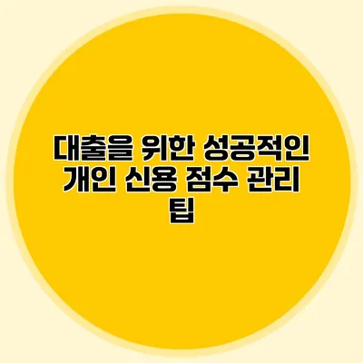 대출을 위한 성공적인 개인 신용 점수 관리 팁