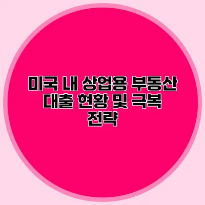 미국 내 상업용 부동산 대출 현황 및 극복 전략