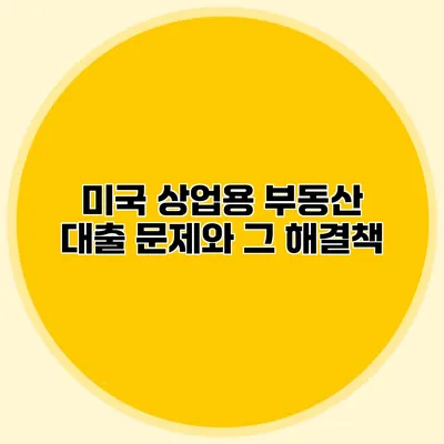 미국 상업용 부동산 대출 문제와 그 해결책