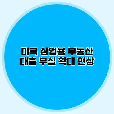 미국 상업용 부동산 대출 부실 확대 현상