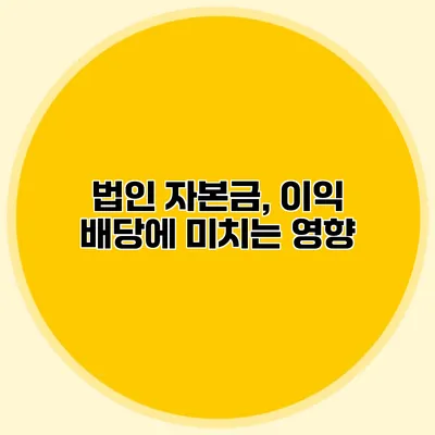 법인 자본금, 이익 배당에 미치는 영향