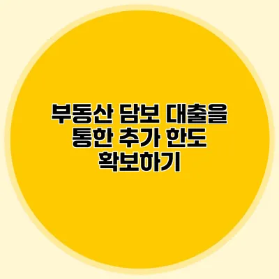 부동산 담보 대출을 통한 추가 한도 확보하기