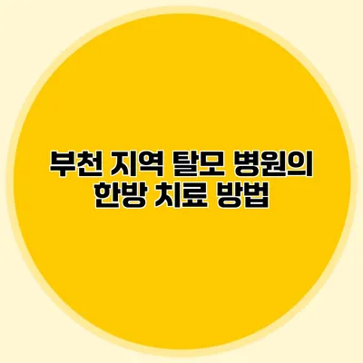 부천 지역 탈모 병원의 한방 치료 방법