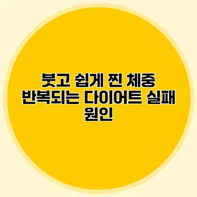 붓고 쉽게 찐 체중 반복되는 다이어트 실패 원인