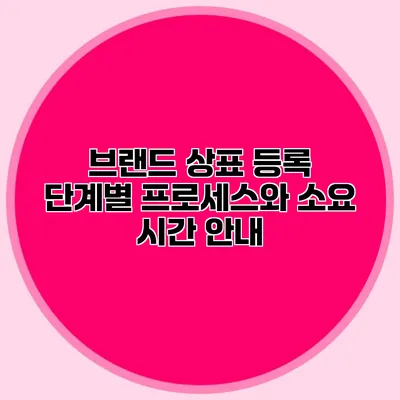 브랜드 상표 등록 단계별 프로세스와 소요 시간 안내