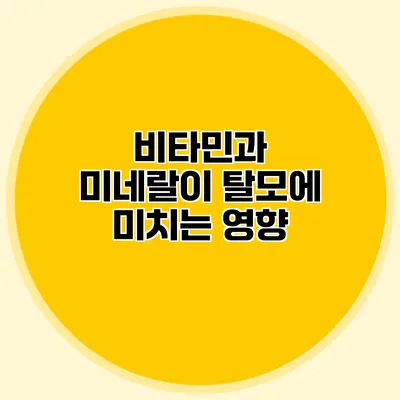 비타민과 미네랄이 탈모에 미치는 영향 비타민과 미네랄이 탈모에 미치는 영향