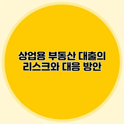 상업용 부동산 대출의 리스크와 대응 방안