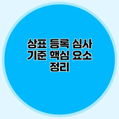 상표 등록 심사 기준 핵심 요소 정리