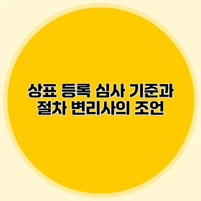 상표 등록 심사 기준과 절차 변리사의 조언