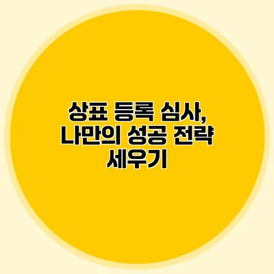 상표 등록 심사, 나만의 성공 전략 세우기