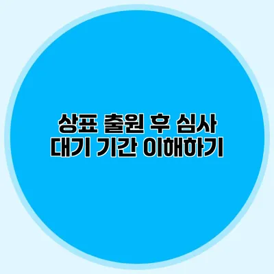 상표 출원 후 심사 대기 기간 이해하기