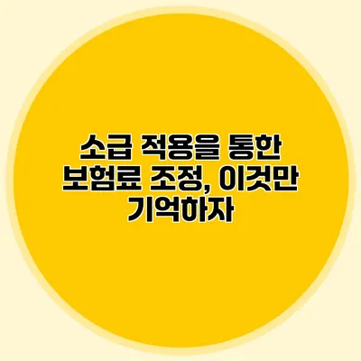 소급 적용을 통한 보험료 조정, 이것만 기억하자