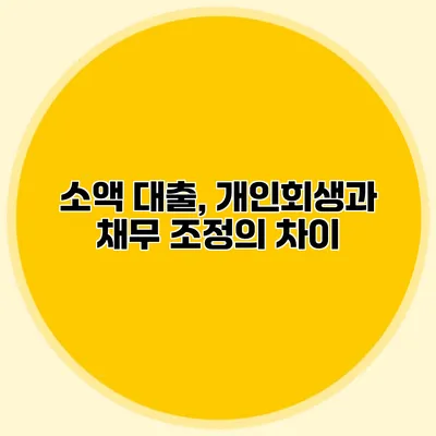 소액 대출, 개인회생과 채무 조정의 차이