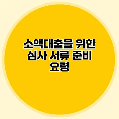 소액대출을 위한 심사 서류 준비 요령