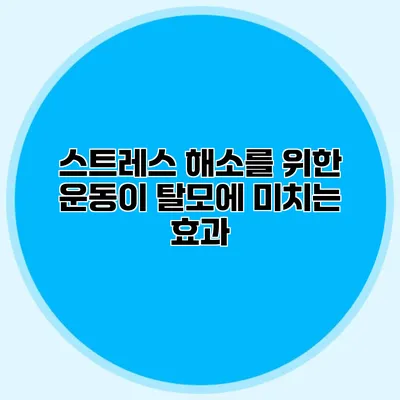 스트레스 해소를 위한 운동이 탈모에 미치는 효과