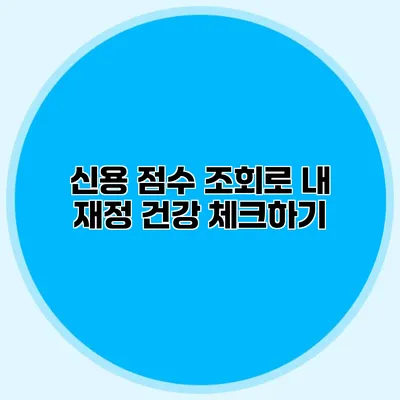 신용 점수 조회로 내 재정 건강 체크하기