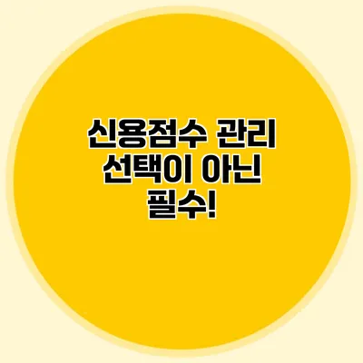 신용점수 관리 선택이 아닌 필수!