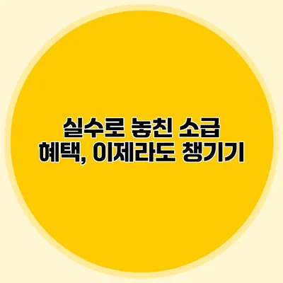 실수로 놓친 소급 혜택, 이제라도 챙기기