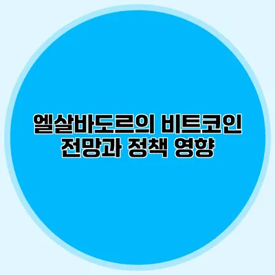 엘살바도르의 비트코인 전망과 정책 영향