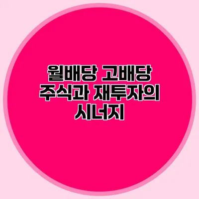 월배당 고배당 주식과 재투자의 시너지