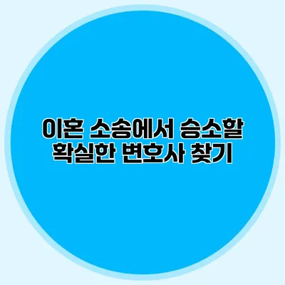 이혼 소송에서 승소할 확실한 변호사 찾기
