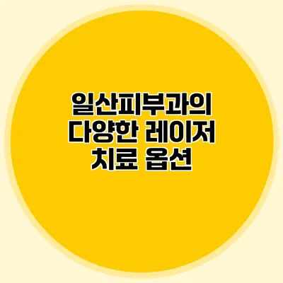 일산피부과의 다양한 레이저 치료 옵션