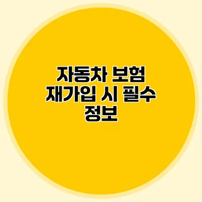 자동차 보험 재가입 시 필수 정보