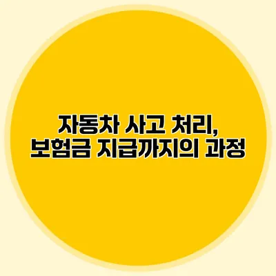 자동차 사고 처리, 보험금 지급까지의 과정