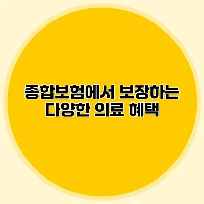 종합보험에서 보장하는 다양한 의료 혜택