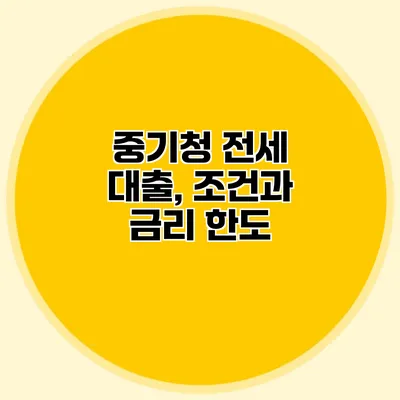 중기청 전세 대출, 조건과 금리 한도