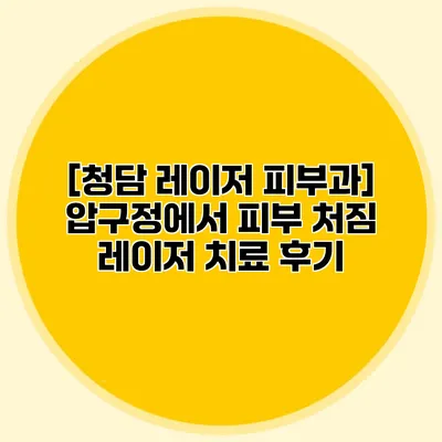 [청담 레이저 피부과] 압구정에서 피부 처짐 레이저 치료 후기