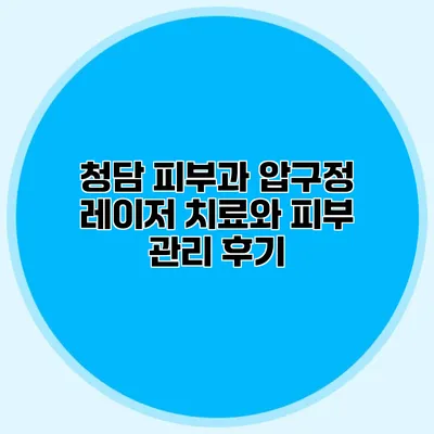 청담 피부과 압구정 레이저 치료와 피부 관리 후기