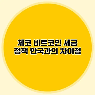 체코 비트코인 세금 정책 한국과의 차이점