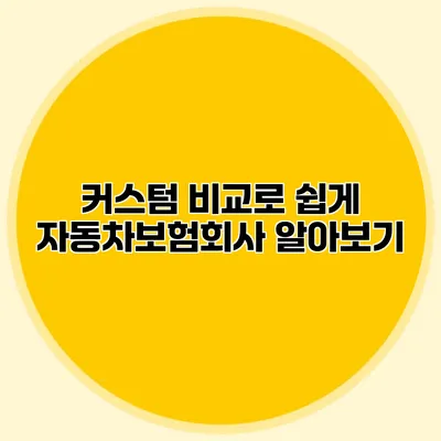 커스텀 비교로 쉽게 자동차보험회사 알아보기