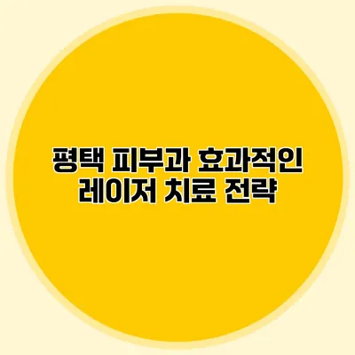 평택 피부과 효과적인 레이저 치료 전략