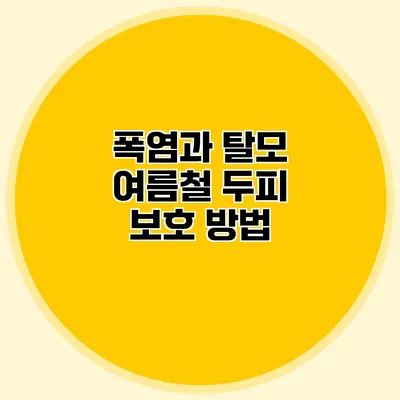 폭염과 탈모 여름철 두피 보호 방법