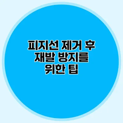 피지선 제거 후 재발 방지를 위한 팁