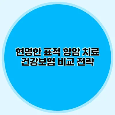 현명한 표적 항암 치료 건강보험 비교 전략