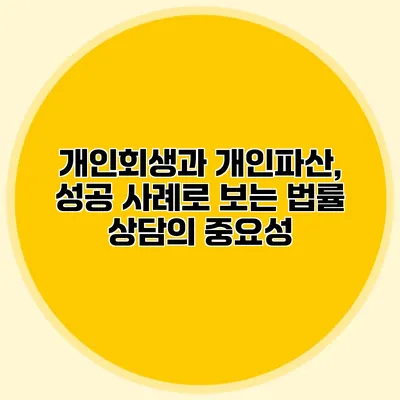 개인회생과 개인파산, 성공 사례로 보는 법률 상담의 중요성