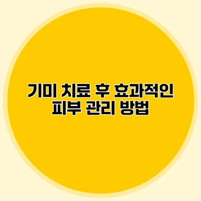 기미 치료 후 효과적인 피부 관리 방법