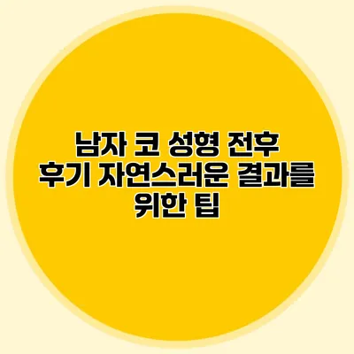 남자 코 성형 전후 후기 자연스러운 결과를 위한 팁